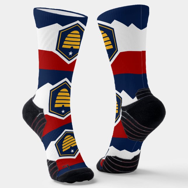 Athletic Crew Sock with flag of Utah, USA Socken (Gewinkelt)