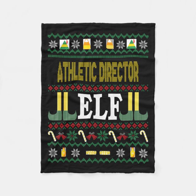 Athletic Director Elf Funny Christmas Gift  Fleecedecke (Vorderseite)