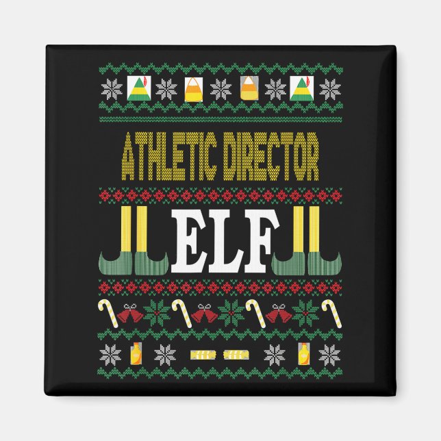 Athletic Director Elf Funny Christmas Gift  Magnet (Vorne)