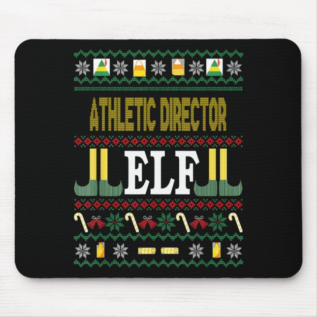Athletic Director Elf Funny Christmas Gift  Mousepad (Vorne)