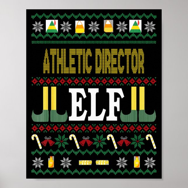 Athletic Director Elf Funny Christmas Gift  Poster (Vorne)