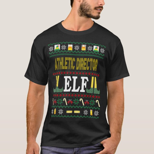 Athletic Director Elf Funny Christmas Gift  T-Shirt (Vorderseite)