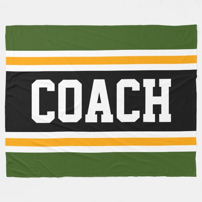 Athletic Forest Green Black COACH Racing Stripes Fleecedecke (Vorderseite (Horizontal))