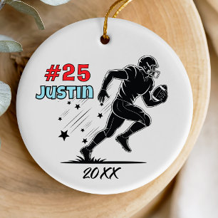 Athletic Green Team Footballspieler Andenken Keramik Ornament