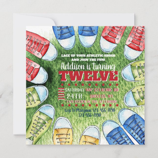 Athletic Shoes Square Einladung (Vorderseite)