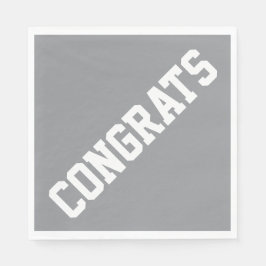 Athletic Sporty CONGRATS Text On Light Gray Serviette