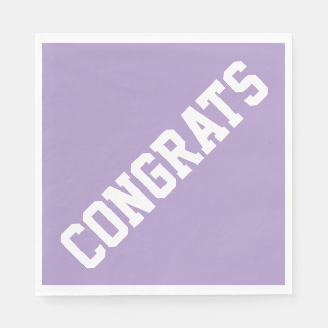 Athletic Sporty CONGRATS Text On Light Purple Serviette (Vorderseite)