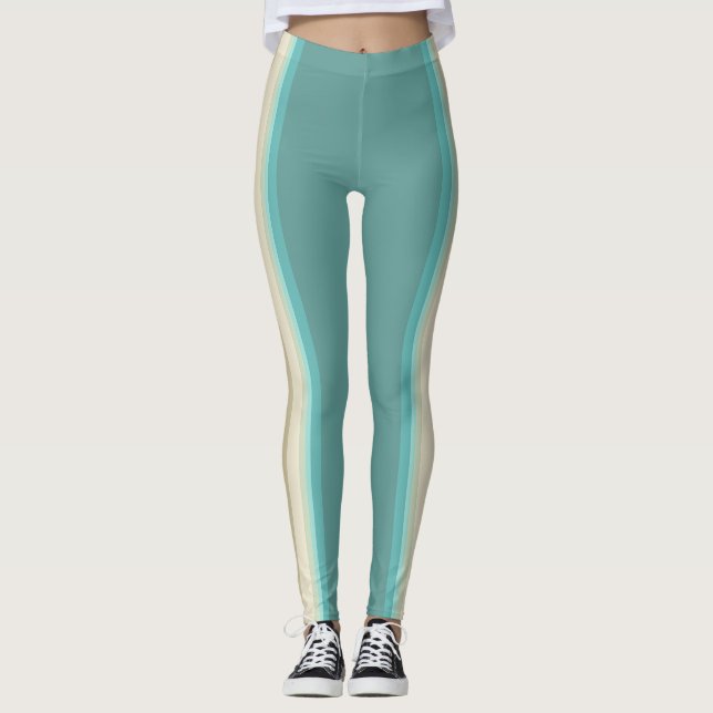 Athletic Stripe Pattern | Dual Tone Leggings (Vorderseite)