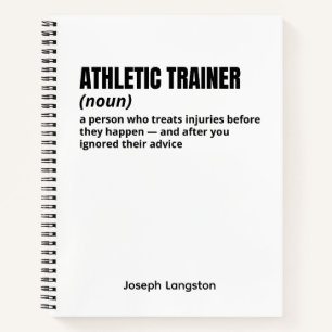 Athletic Trainer Büro Humor Definition Notebook Notizbuch
