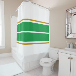 Athletic Twin Bright Green White Racing Streifen Duschvorhang