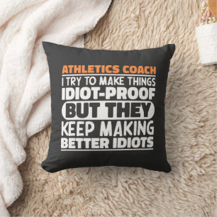 Athletics Coach Ich versuche, Dinge lustige Zitat Kissen