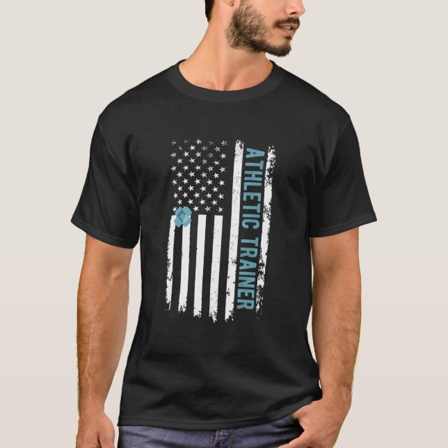 Athletiktrainer US-Flagge Athletiktraining T-Shirt (Vorderseite)
