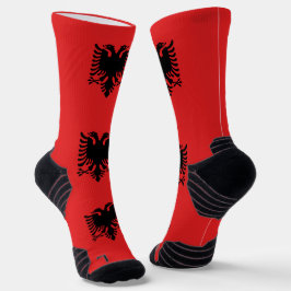 Athletische Crew Sock mit albanischer Flagge Socken