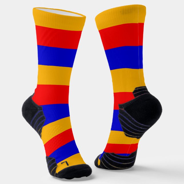 Athletische Crew Sock mit armenischer Flagge Socken (Gewinkelt)