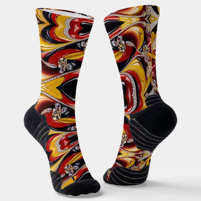 Athletische Crew Sock mit belgischen Farben Socken (Gewinkelt)