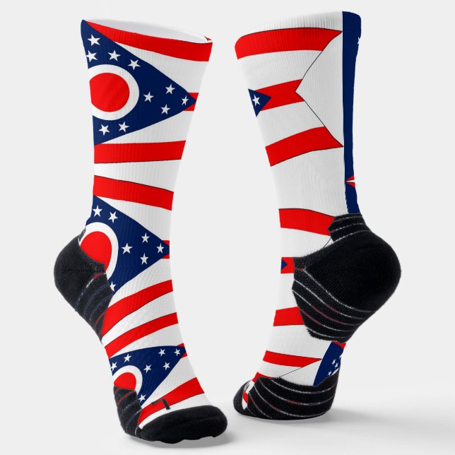 Athletische Crew Sock mit der Flagge von Ohio Socken (Gewinkelt)