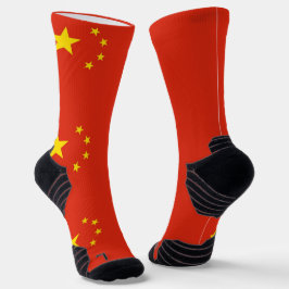 Athletische Crew Sock mit Fahne der China Socken