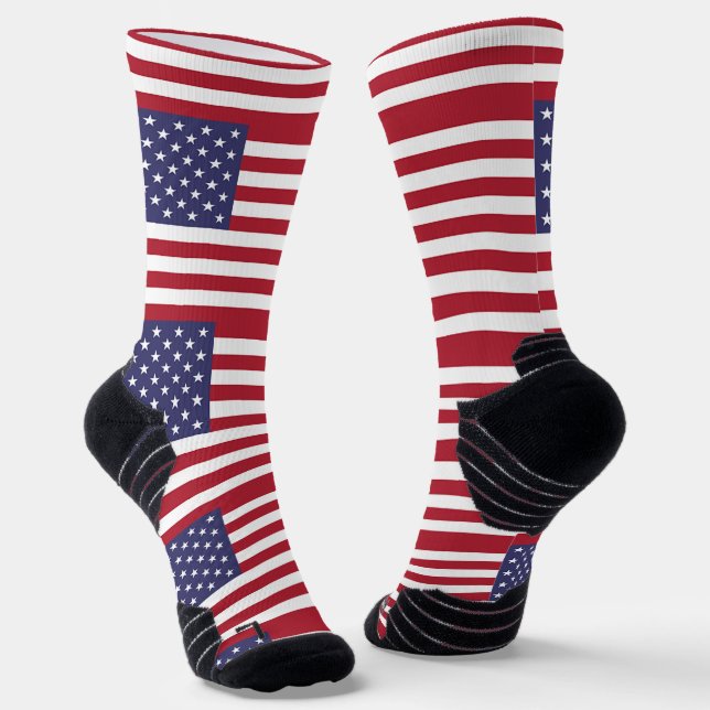 Athletische Crew Sock mit Fahne der USA Socken (Gewinkelt)