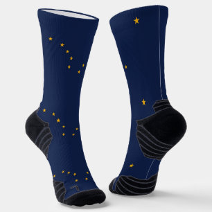 Athletische Crew Sock mit Fahne von Alaska, USA Socken