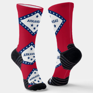 Athletische Crew Sock mit Fahne von Arkansas, USA Socken