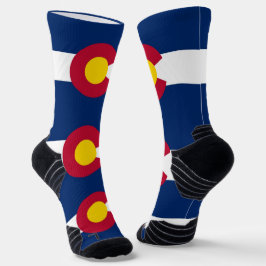 Athletische Crew Sock mit Fahne von Colorado, USA Socken