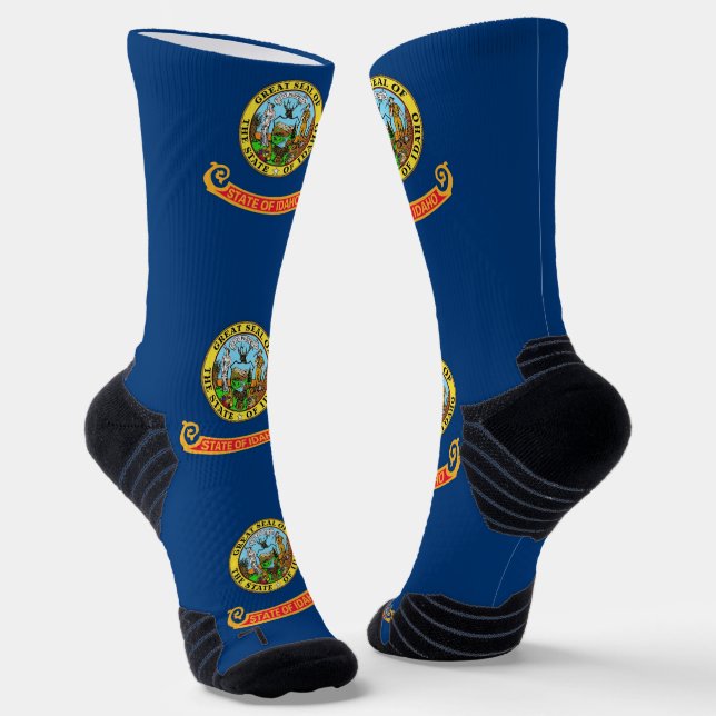 Athletische Crew Sock mit Fahne von Idaho, USA Socken (Gewinkelt)