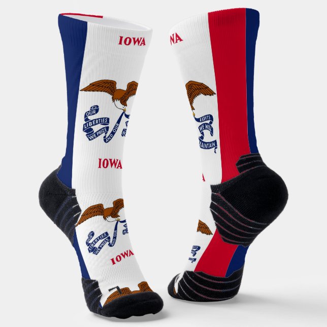 Athletische Crew Sock mit Fahne von Iowa, USA Socken (Gewinkelt)
