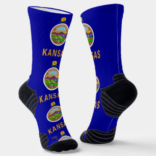 Athletische Crew Sock mit Fahne von Kansas, USA Socken