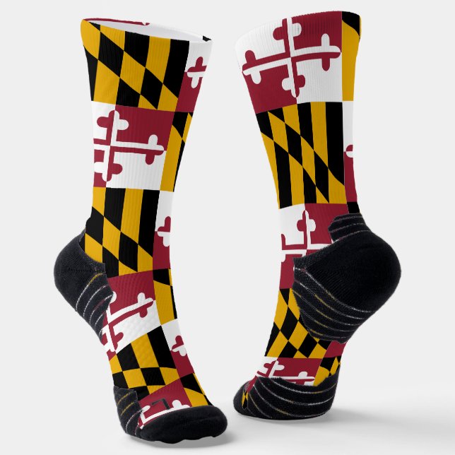 Athletische Crew Sock mit Fahne von Maryland, USA Socken (Gewinkelt)