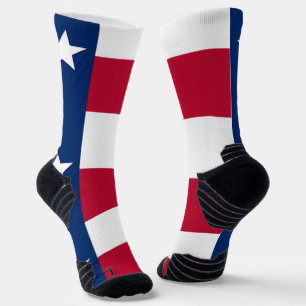 Athletische Crew Sock mit Fahne von Texas, USA. Socken