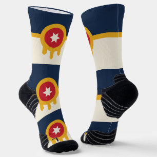 Athletische Crew Sock mit Fahne von Tulsa, Oklahom Socken