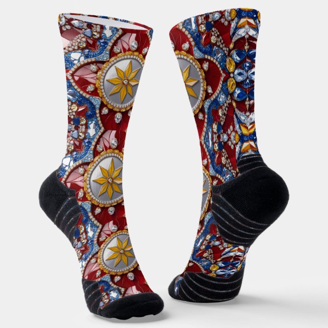 Athletische Crew Sock mit kolumbianischen Farben Socken (Gewinkelt)