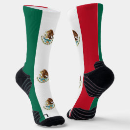 Athletische Crew Sock mit mexikanischer Flagge Socken