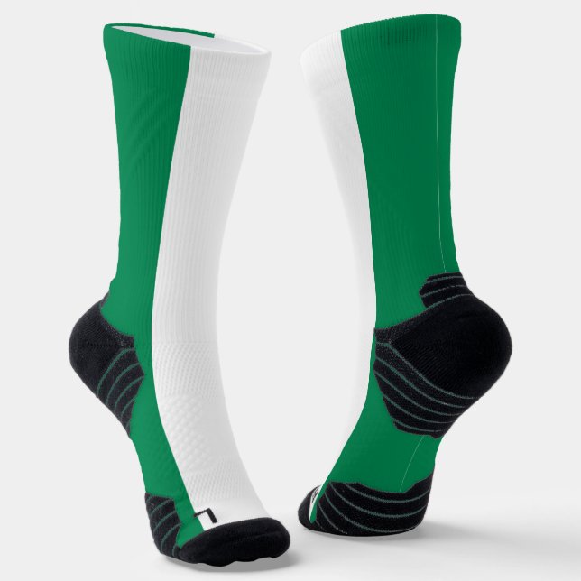 Athletische Crew Sock mit nigerianischer Flagge Socken (Gewinkelt)
