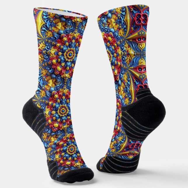 Athletische Crew Sock mit rumänischen Farben Socken (Gewinkelt)