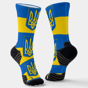 Athletische Crew Sock mit ukrainischer Flagge Socken