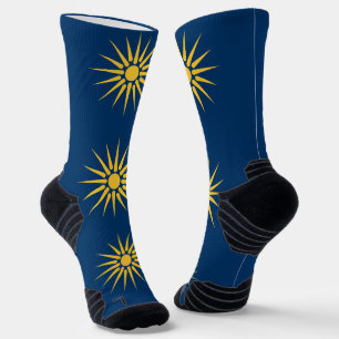 Athletische Crew-Socke mit Flagge von Makedonien, Socken