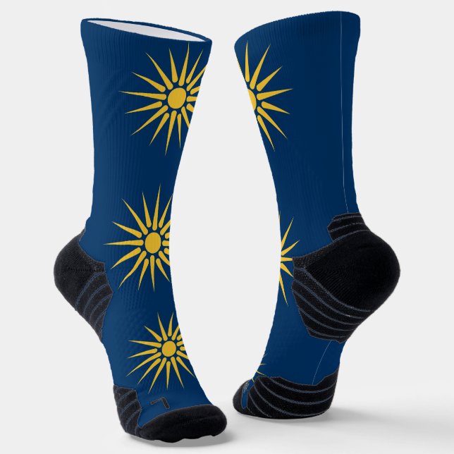 Athletische Crew-Socke mit Flagge von Makedonien,  Socken (Gewinkelt)