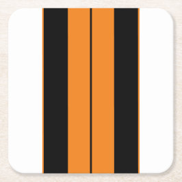 Athletische Schwarz-weiße Bright Orange Racing Str Rechteckiger Pappuntersetzer