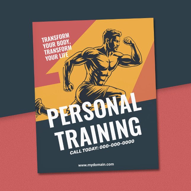 Athletischer Mann in Aktion - Personal Trainer Flyer (Athletic Man in Action - Personal Trainer Flyer)