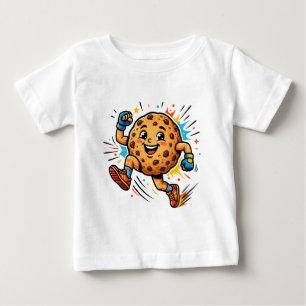 Athletischer Schokoladen-Chip-Kookie-Lauftrickfilm Baby T-shirt