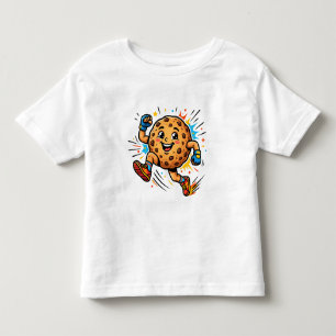 Athletischer Schokoladen-Chip-Kookie-Lauftrickfilm Kleinkind T-shirt