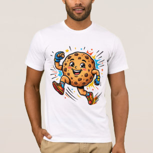Athletischer Schokoladen-Chip-Kookie-Lauftrickfilm T-Shirt