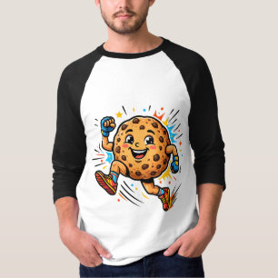 Athletischer Schokoladen-Chip-Kookie-Lauftrickfilm T-Shirt