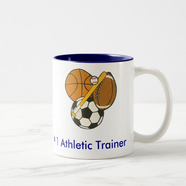 Athletischer Trainer - besonders angefertigt Zweifarbige Tasse (Rechts)