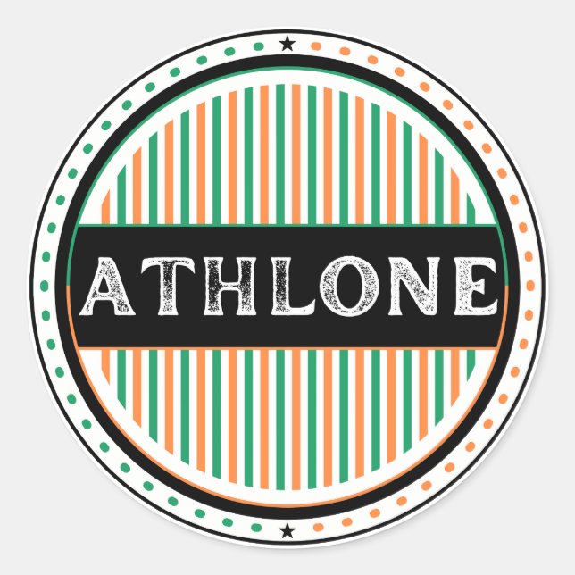 Athlone City Pride Emblem – Irish Identity Runder Aufkleber (Vorderseite)
