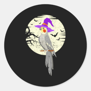 Atiel Vogel Hexenhut Lustiger Halloween-Tierliebha Runder Aufkleber
