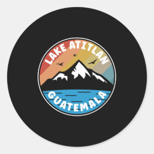 Atitlansee - Guatemala Vintage Runder Aufkleber