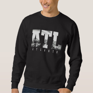 Atl Atlanta Skyline Pride Black & White Vintag Ge Sweatshirt