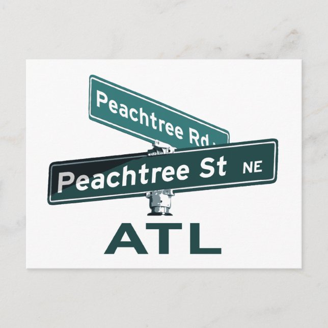 ATL Peachtree Signs Postkarte (Vorderseite)